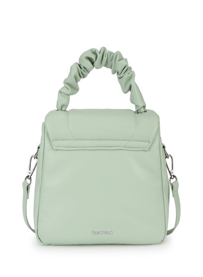 Fastrack Ruched Handle Satchel Bag for Women | Faux Leather Handbag with Dual Compartments, Organiser Pockets and Structured Silhouette | Stylish Day-to-Night Bag for Office and Weekend Outings - Image 5